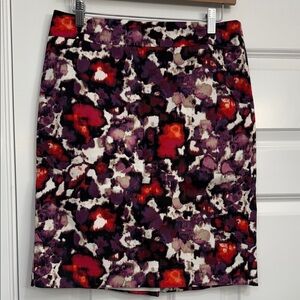 Ann Taylor Factory Multicolor Floral Pencil Skirt